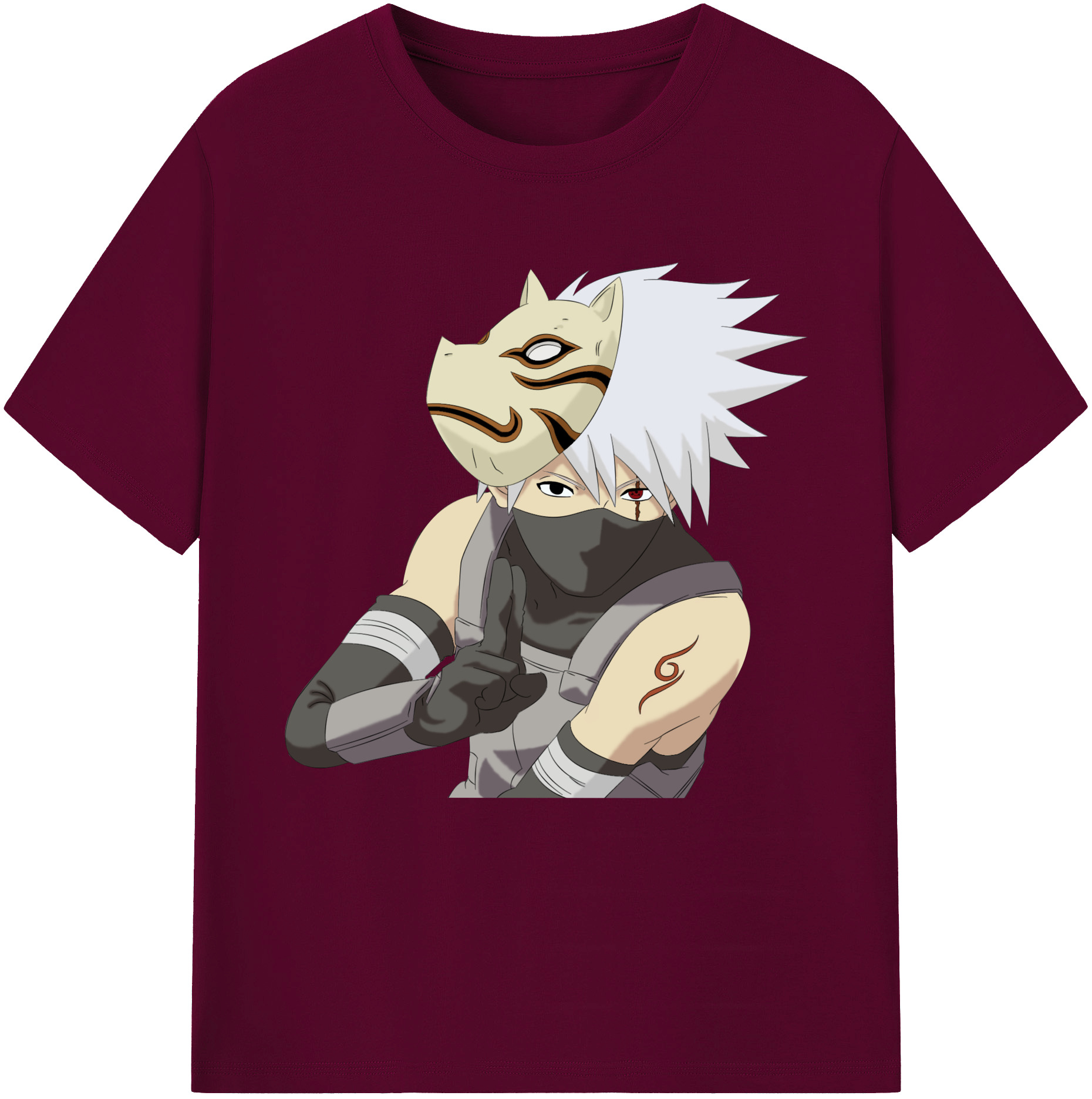 （画像用） NARUTO -ナルト- はたけ カカシ Hatake Kakashi レディースカジュアルプリントTシャツ（綿100％）